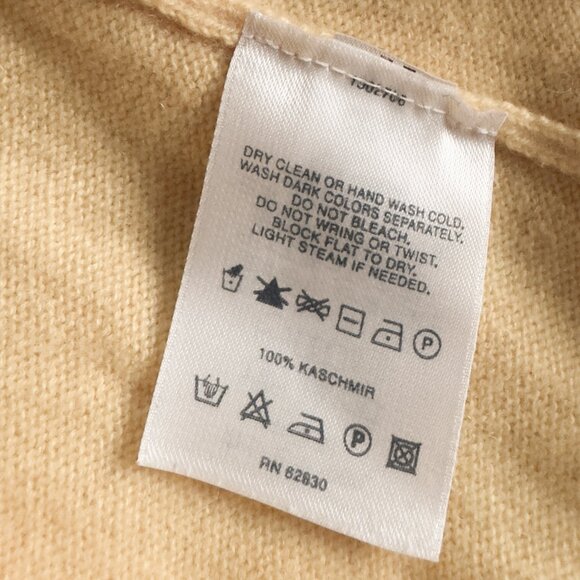 Vintage Lands' End Soft Yellow 100% Cashmere Turtle Neck Sweater| US L - Picture 9 of 9